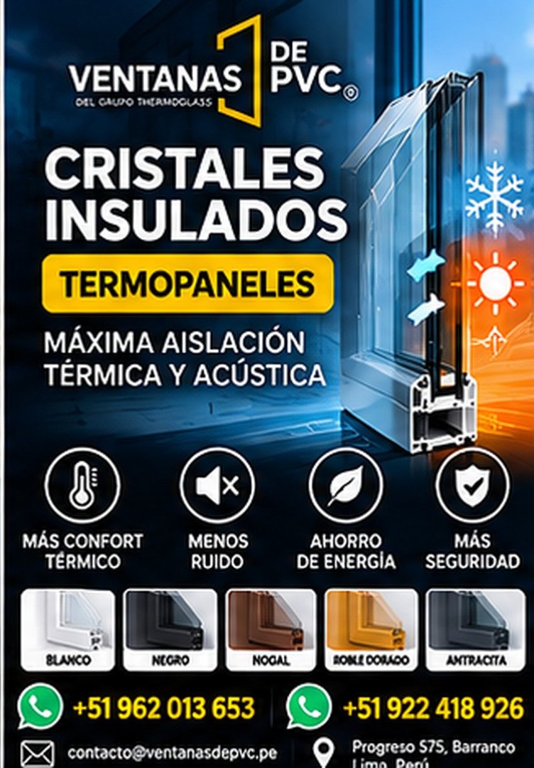 Cristales insulados termopaneles: máxima aislación térmica y acústica